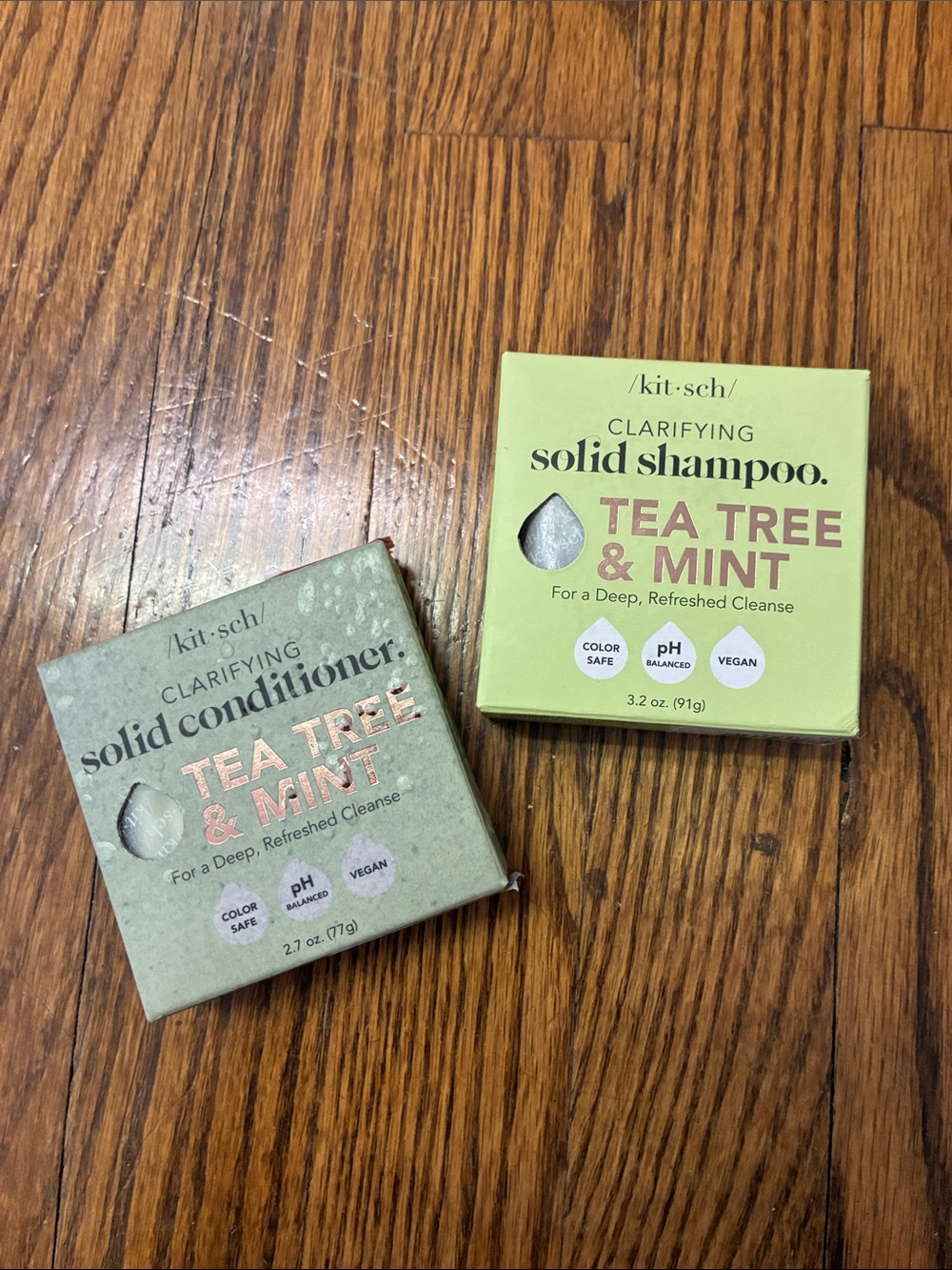 NEW kitsch Tea Tree & Mint Clarifying Solid Shampoo & Conditioner bars